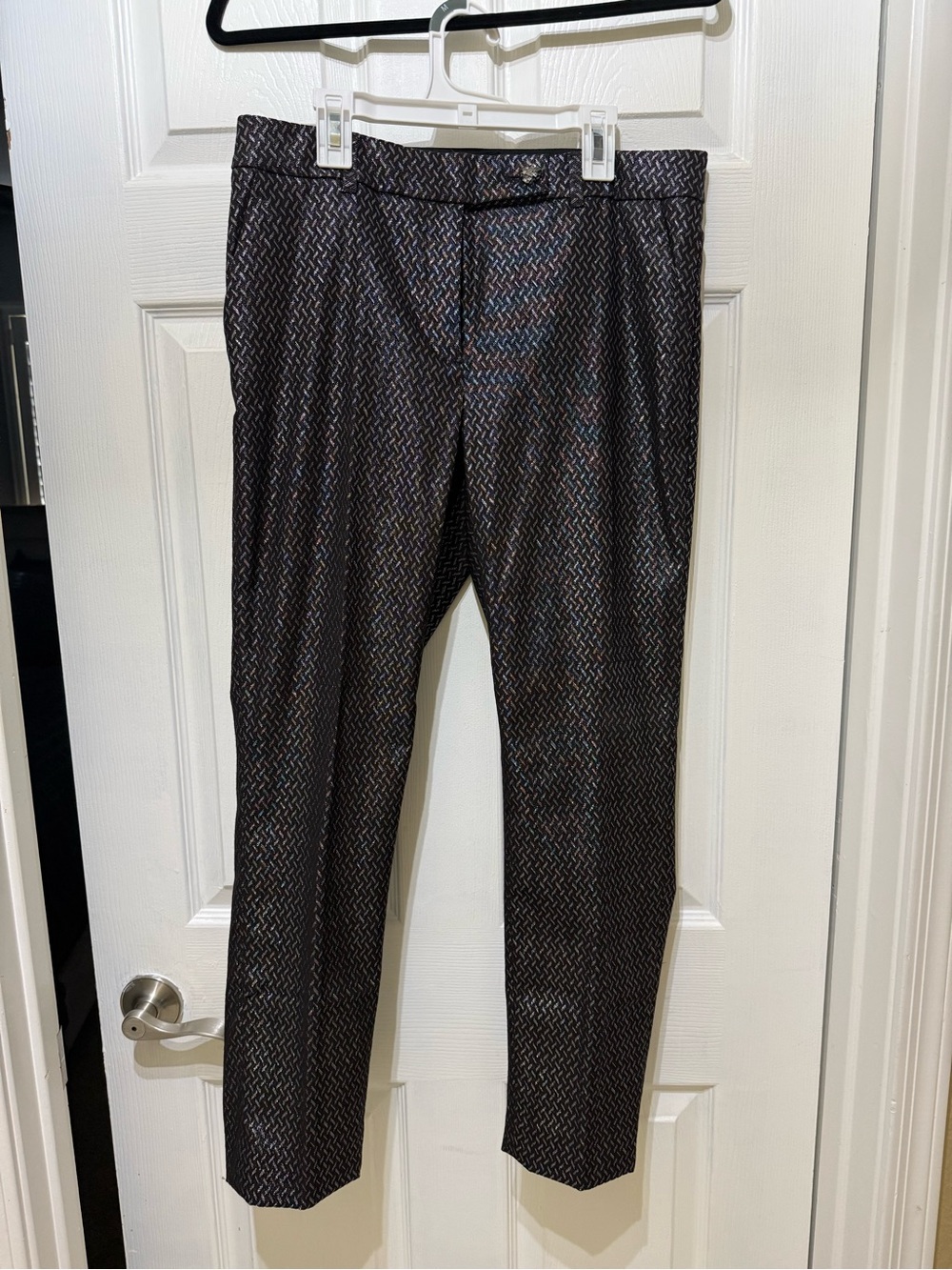White House Black Market Black Micro-Pattern Dress Pants